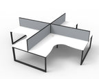 Infinity Loop Leg 4 Person Corner Workstation - Framed Screen hover image