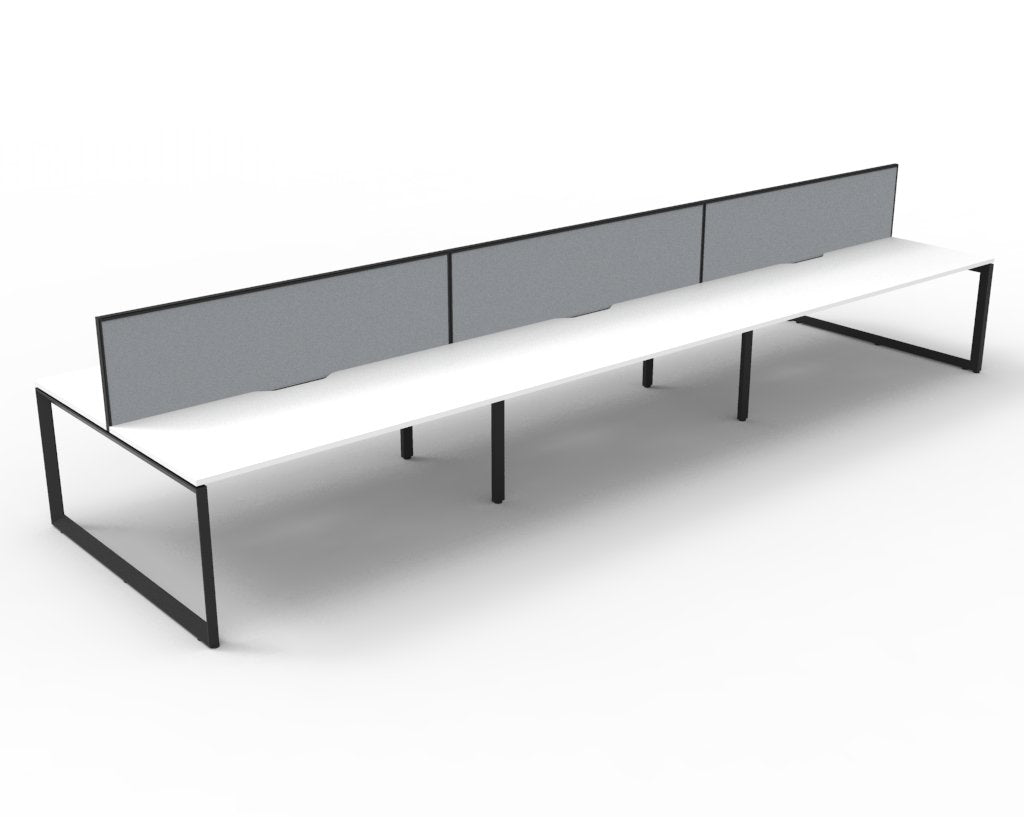 Infinity Loop Leg 6 Person Back To Back Workstation - Framed Screen - hover image