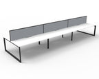 Infinity Loop Leg 6 Person Back To Back Workstation - Framed Screen - hover image