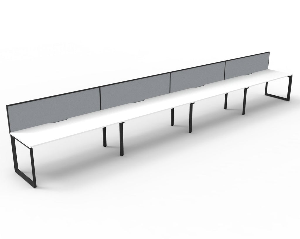 Infinity Loop Leg 4 Person Single Sided Workstation - Framed Screen - hover image