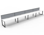 Infinity Loop Leg 4 Person Single Sided Workstation - Framed Screen - hover image