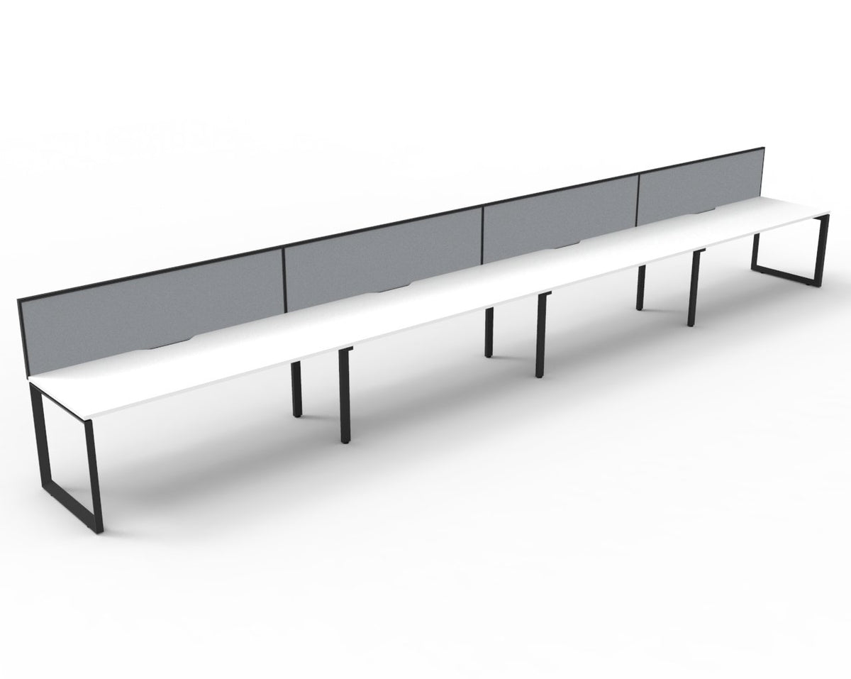 Infinity Loop Leg 4 Person Single Sided Workstation - Framed Screen - hover image