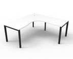 Infinity Profile Leg Corner Workstation - Natural White Top & Black Base