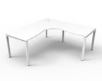 Infinity Profile Leg Corner Workstation - Natural White Top & White Base