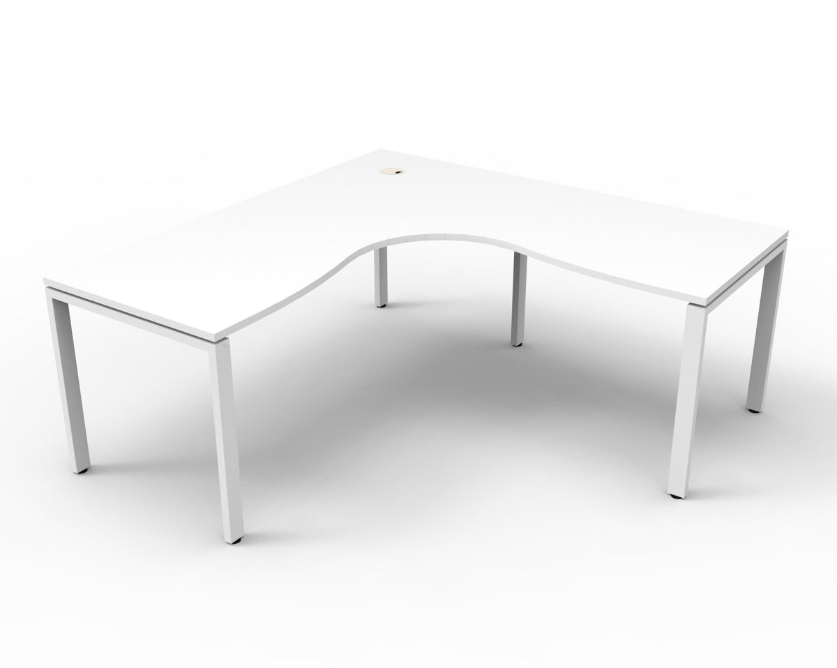 Infinity Profile Leg Corner Workstation - Natural White Top & White Base