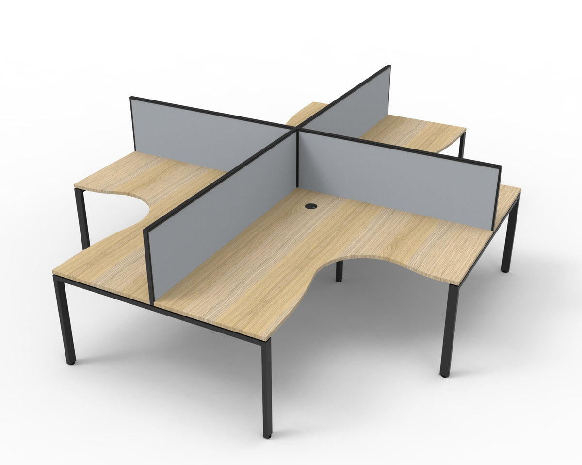 Infinity Profile Leg 4 Person Corner Workstation - Framed Screen