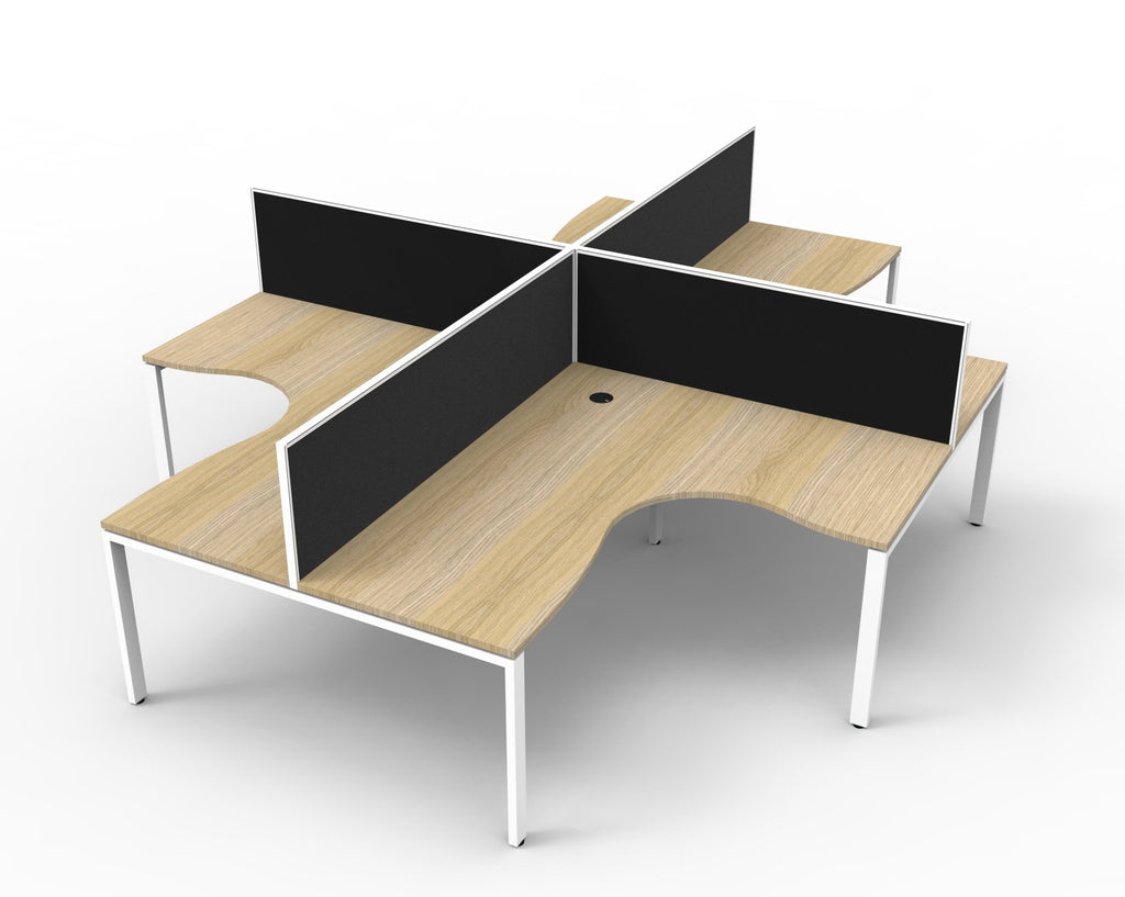 Infinity Profile Leg 4 Person Corner Workstation - Framed Screen