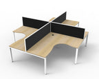 Infinity Profile Leg 4 Person Corner Workstation - Framed Screen