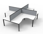 Infinity Profile Leg 4 Person Corner Workstation - Framed Screen