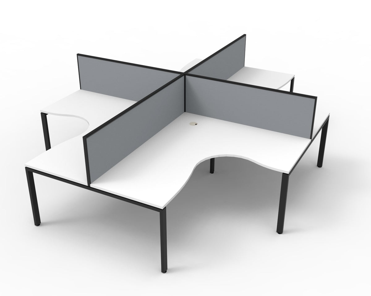 Infinity Profile Leg 4 Person Corner Workstation - Framed Screen