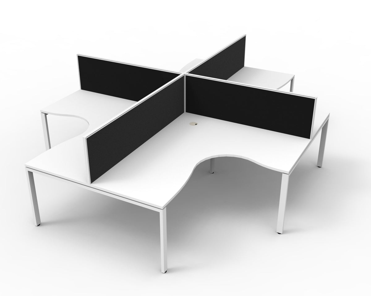Infinity Profile Leg 4 Person Corner Workstation - Framed Screen