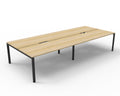 Infinity Profile Leg 4 Person Back To Back Workstation - No Screen - Natural Oak Top & Black Base