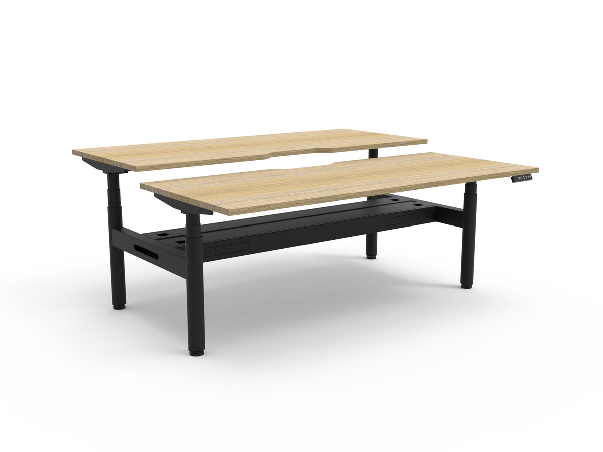 Halo+ Electric Height Adjustable 2 Person Back to Back Workstation - Framed Screen Options - configuration image