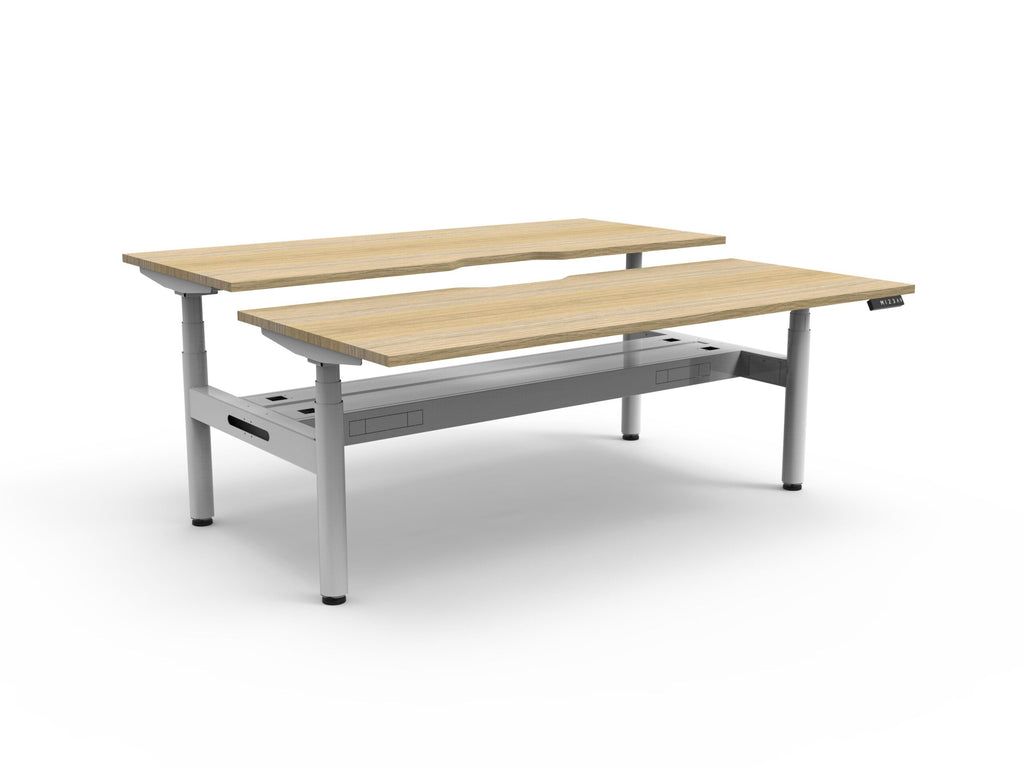 Halo+ Electric Height Adjustable 2 Person Back to Back Workstation - Framed Screen Options - configuration image