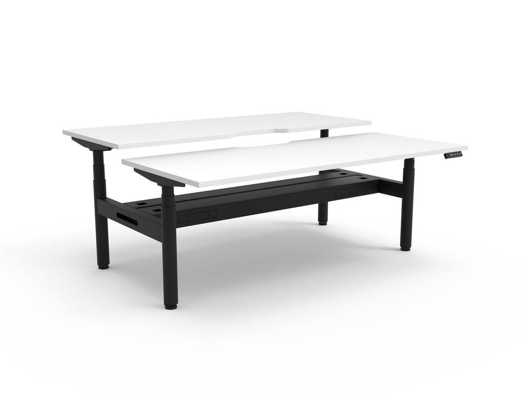 Halo+ Electric Height Adjustable 2 Person Back to Back Workstation - Framed Screen Options - configuration image