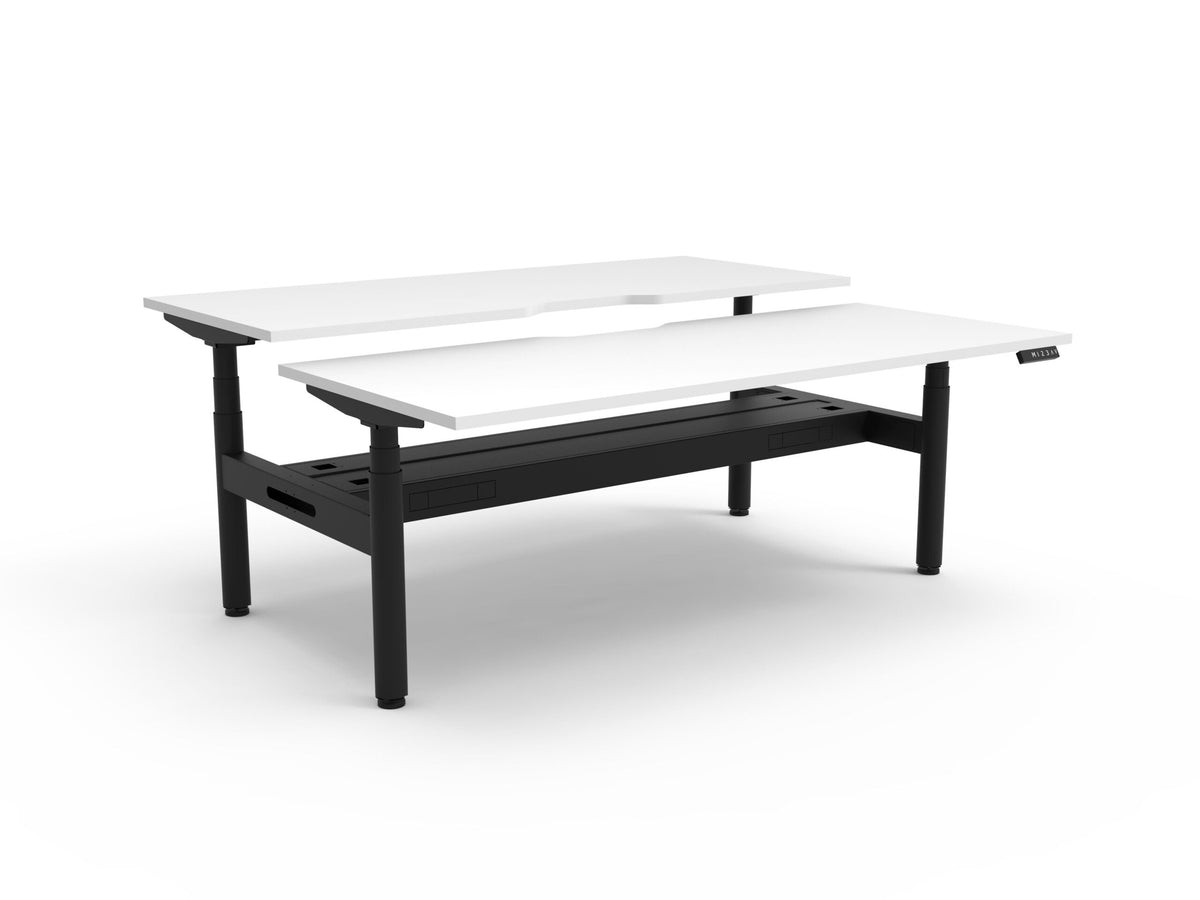 Halo+ Electric Height Adjustable 2 Person Back to Back Workstation - Framed Screen Options - configuration image