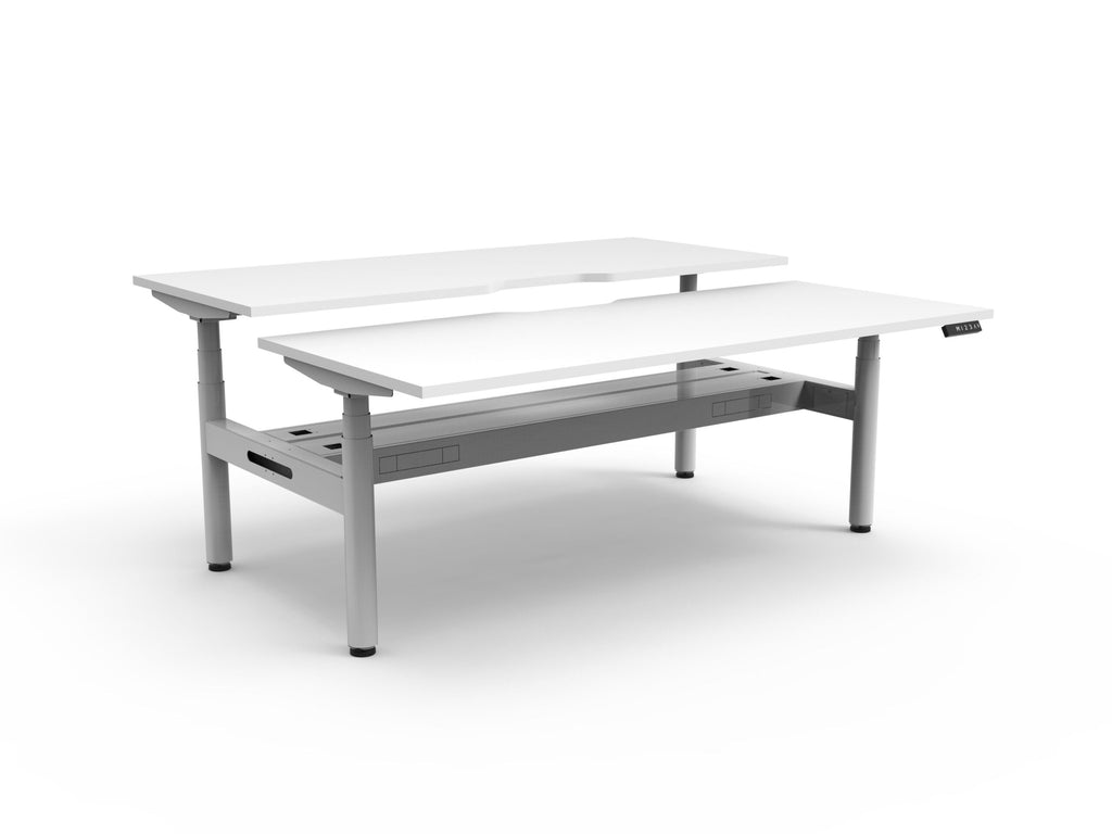 Halo+ Electric Height Adjustable 2 Person Back to Back Workstation - Framed Screen Options - configuration image