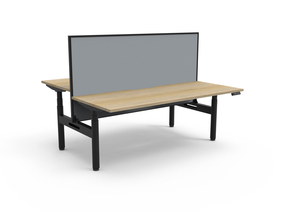 Halo+ Electric Height Adjustable 2 Person Back to Back Workstation - Framed Screen Options - configuration image