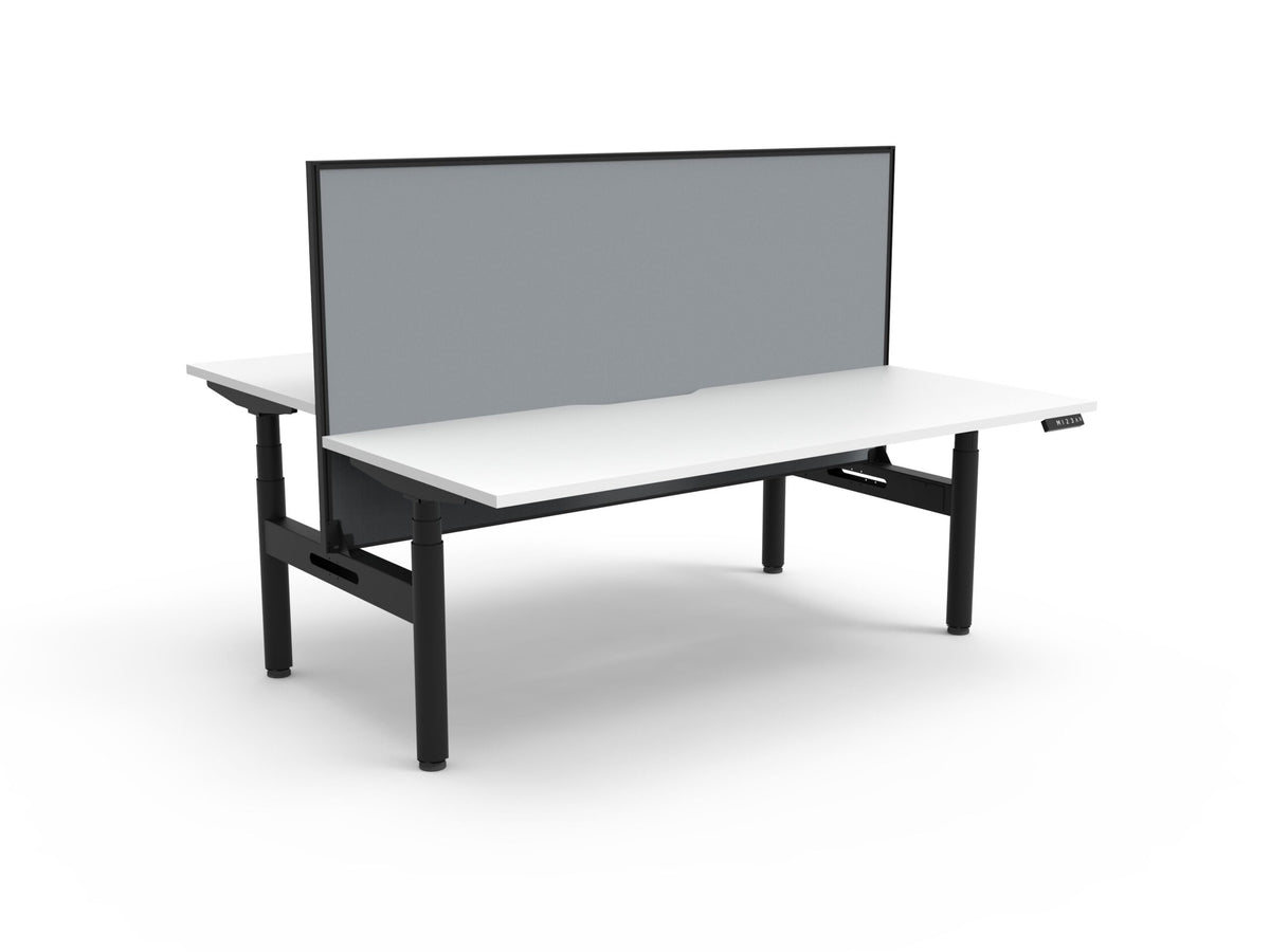 Halo+ Electric Height Adjustable 2 Person Back to Back Workstation - Framed Screen Options - configuration image