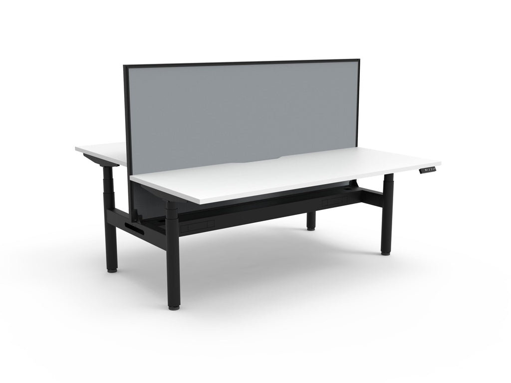 Halo+ Electric Height Adjustable 2 Person Back to Back Workstation - Framed Screen Options - configuration image