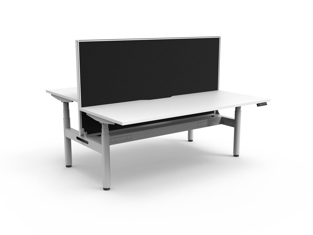 Halo+ Electric Height Adjustable 2 Person Back to Back Workstation - Framed Screen Options - configuration image