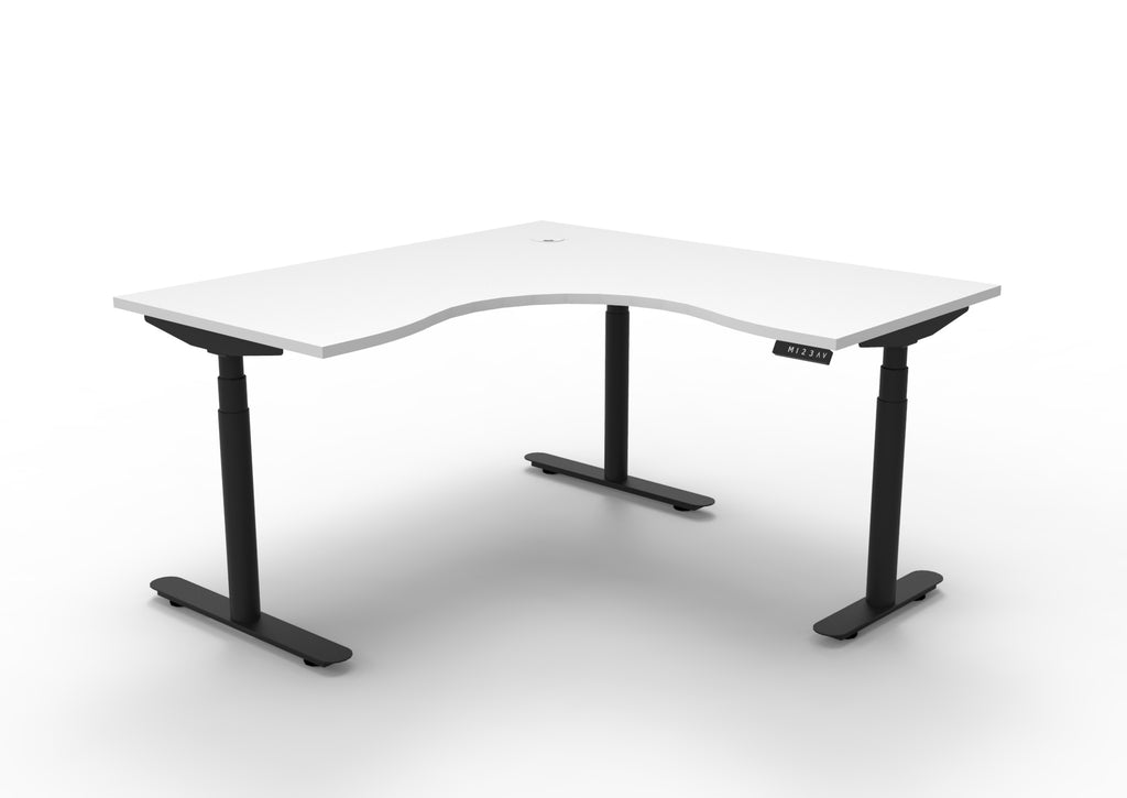 Halo+ Electric Height Adjustable Corner Workstation - Framed Screen Options - configuration image