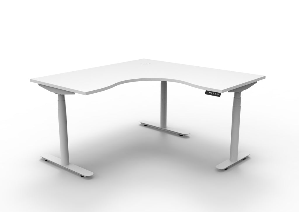 Halo+ Electric Height Adjustable Corner Workstation - Framed Screen Options - configuration image