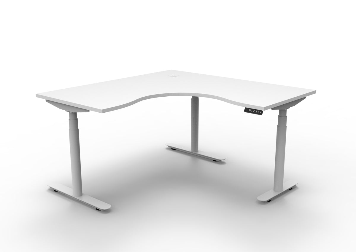 Halo+ Electric Height Adjustable Corner Workstation - Framed Screen Options - configuration image