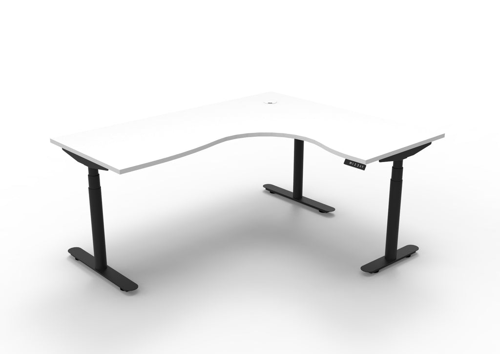 Halo+ Electric Height Adjustable Corner Workstation - Framed Screen Options - configuration image