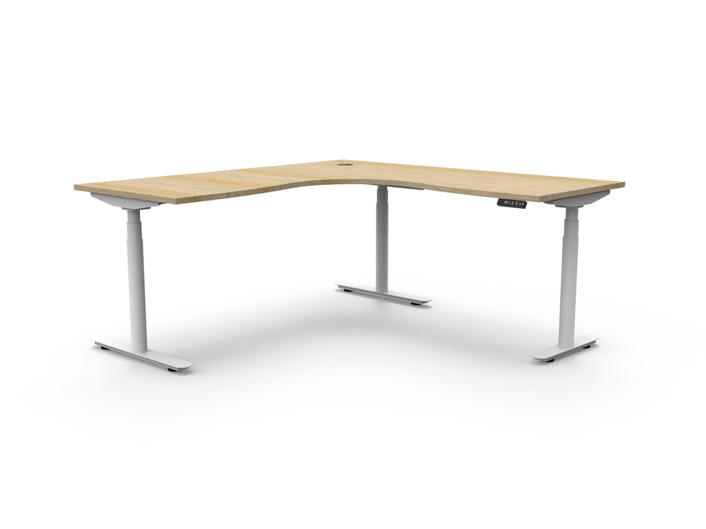 Halo+ Electric Height Adjustable Corner Workstation - Framed Screen Options - configuration image