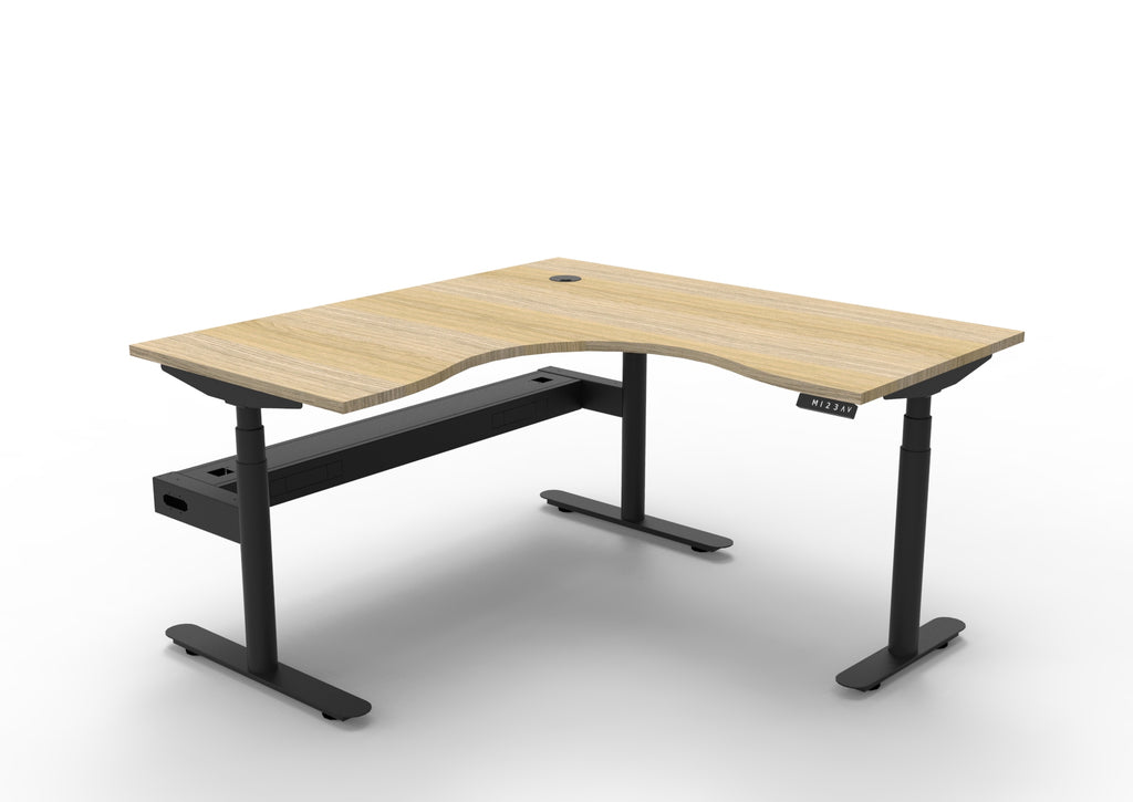 Halo+ Electric Height Adjustable Corner Workstation - Framed Screen Options - configuration image