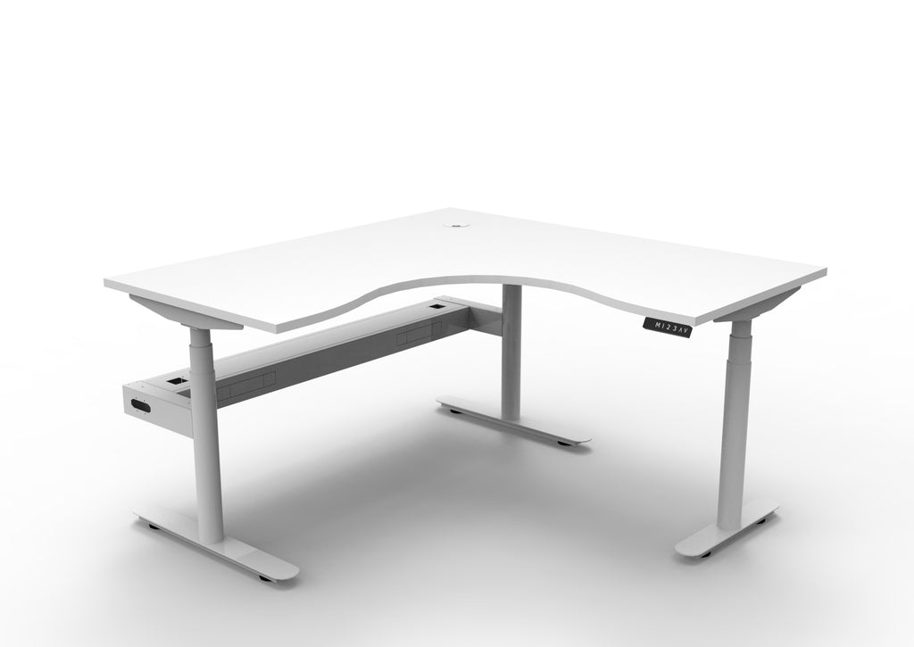 Halo+ Electric Height Adjustable Corner Workstation - Framed Screen Options - configuration image