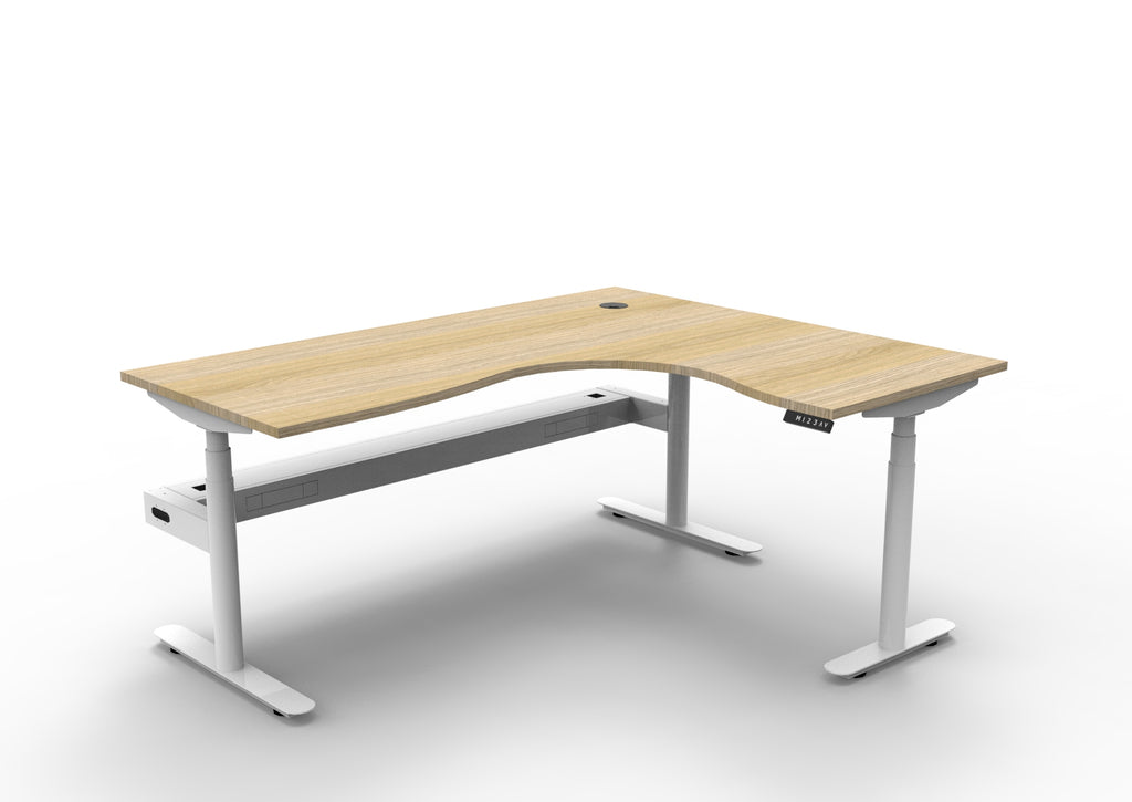Halo+ Electric Height Adjustable Corner Workstation - Framed Screen Options - configuration image