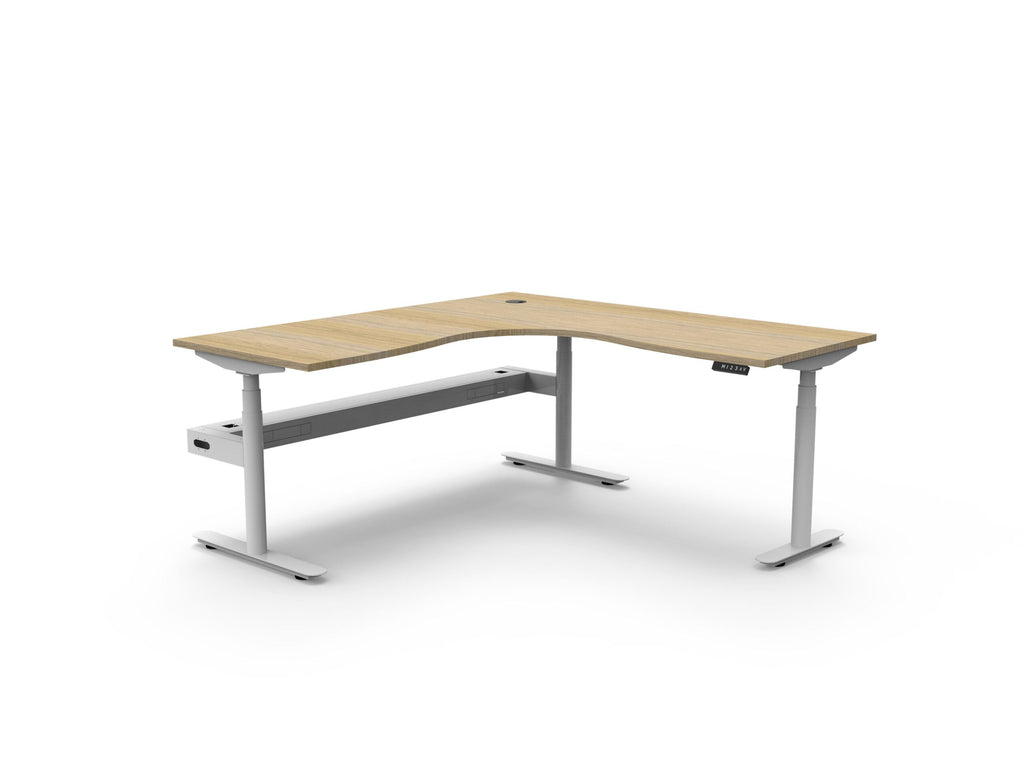 Halo+ Electric Height Adjustable Corner Workstation - Framed Screen Options - configuration image