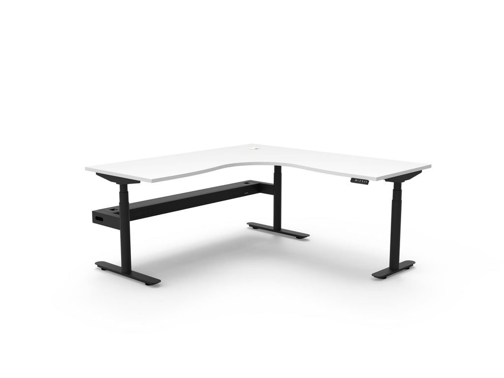 Halo+ Electric Height Adjustable Corner Workstation - Framed Screen Options - configuration image