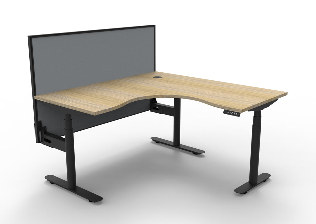 Halo+ Electric Height Adjustable Corner Workstation - Framed Screen Options - configuration image