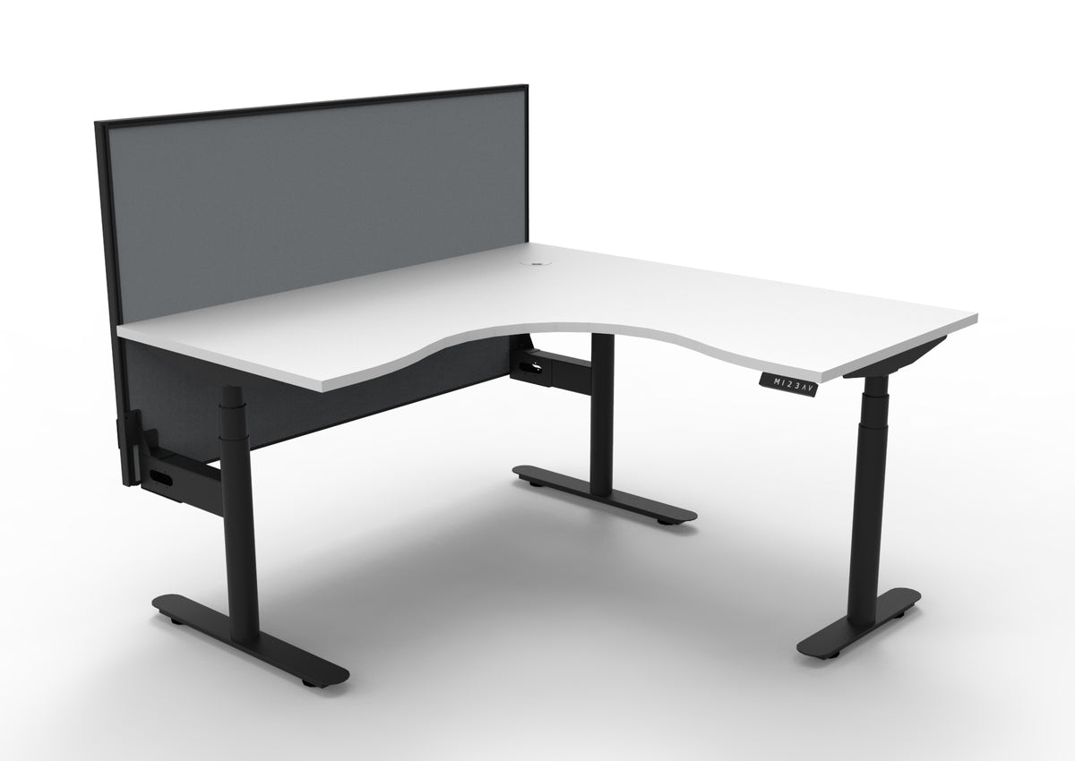 Halo+ Electric Height Adjustable Corner Workstation - Framed Screen Options - configuration image