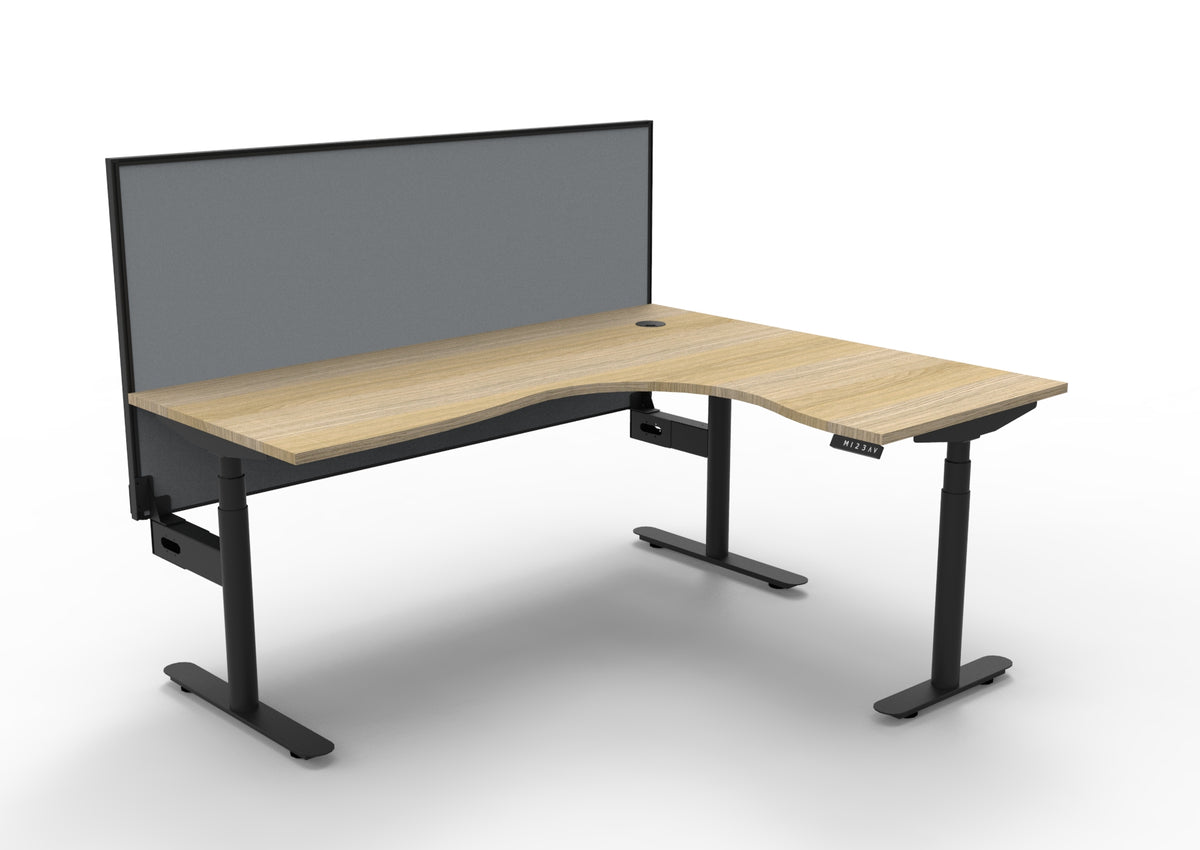 Halo+ Electric Height Adjustable Corner Workstation - Framed Screen Options - configuration image