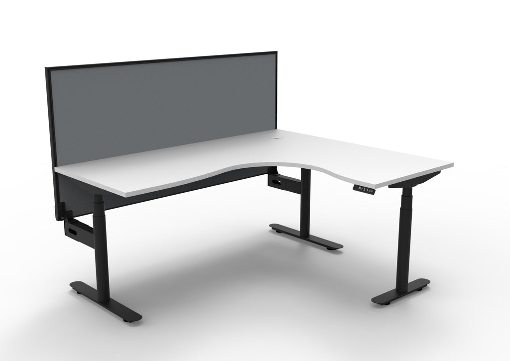Halo+ Electric Height Adjustable Corner Workstation - Framed Screen Options - configuration image