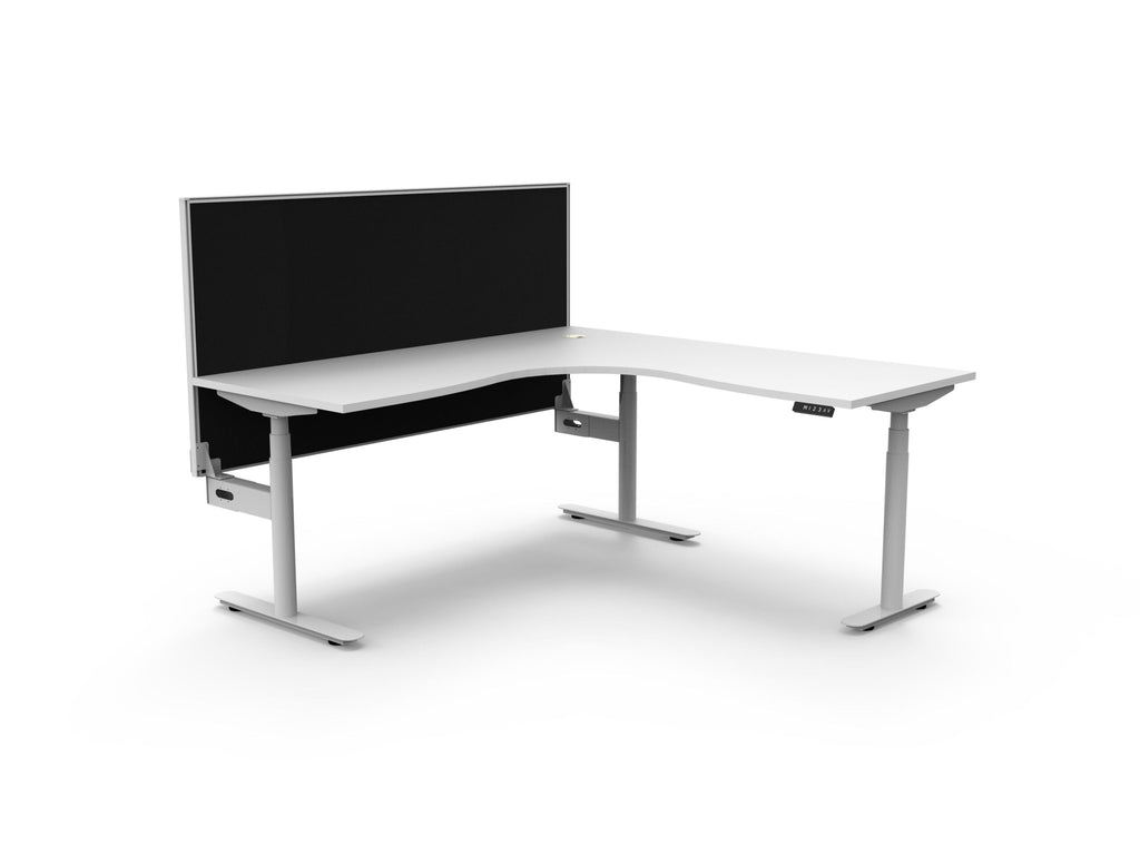 Halo+ Electric Height Adjustable Corner Workstation - Framed Screen Options - configuration image
