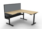 Halo+ Electric Height Adjustable Corner Workstation - Framed Screen Options - configuration image