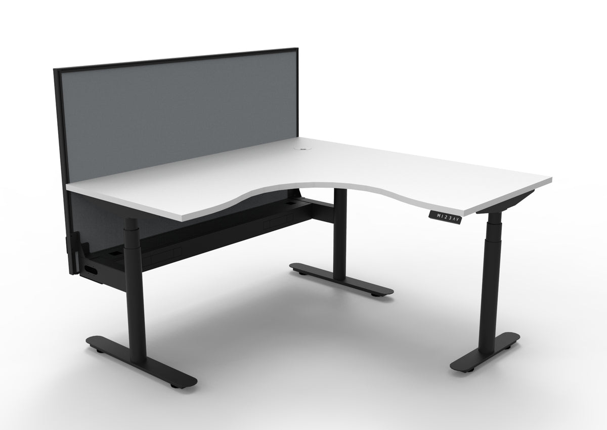 Halo+ Electric Height Adjustable Corner Workstation - Framed Screen Options - configuration image