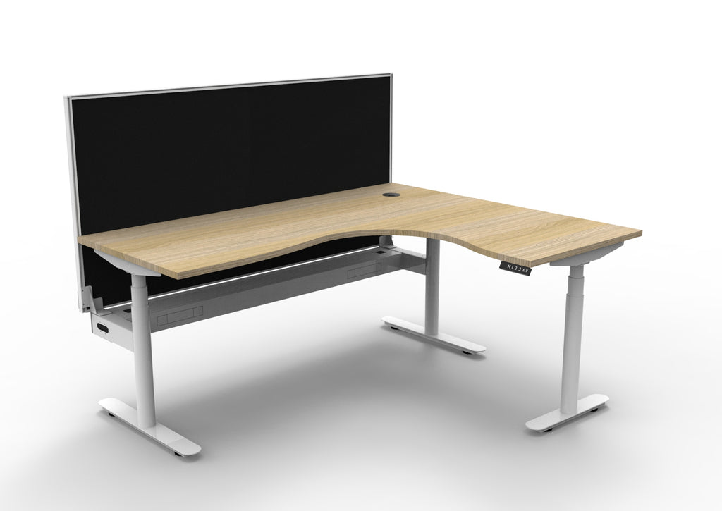 Halo+ Electric Height Adjustable Corner Workstation - Framed Screen Options - configuration image