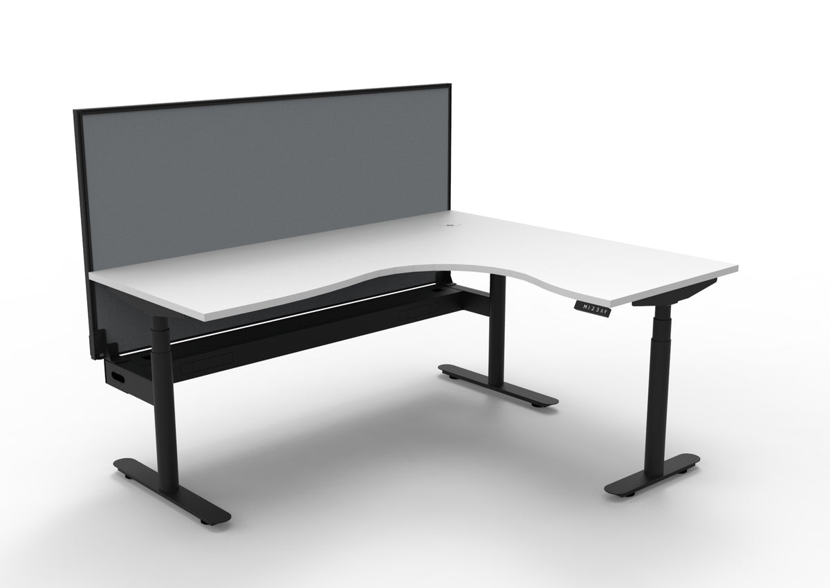 Halo+ Electric Height Adjustable Corner Workstation - Framed Screen Options - configuration image