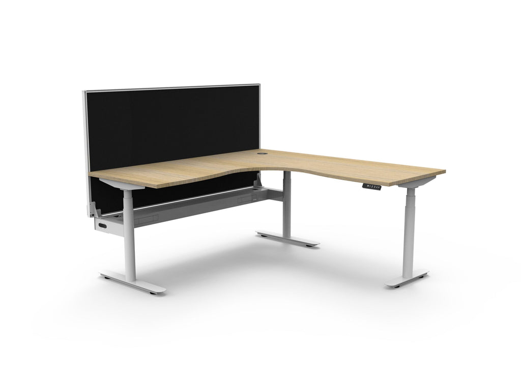 Halo+ Electric Height Adjustable Corner Workstation - Framed Screen Options - configuration image