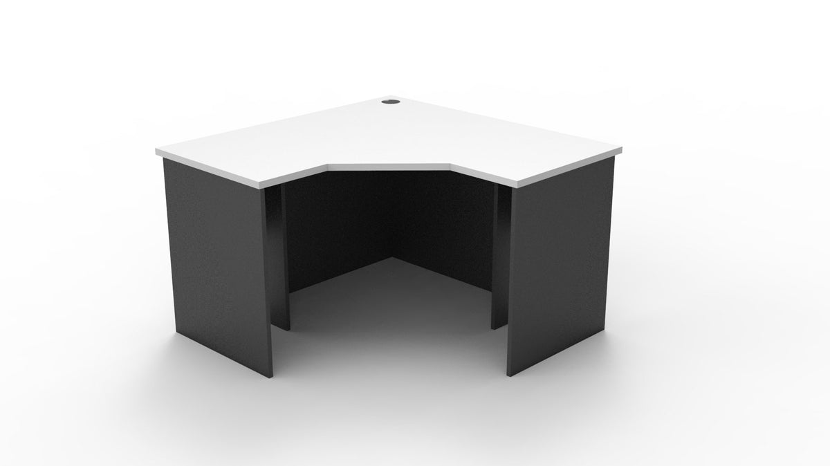 Rapid Worker Corner Workstation - Natural White & Ironstone