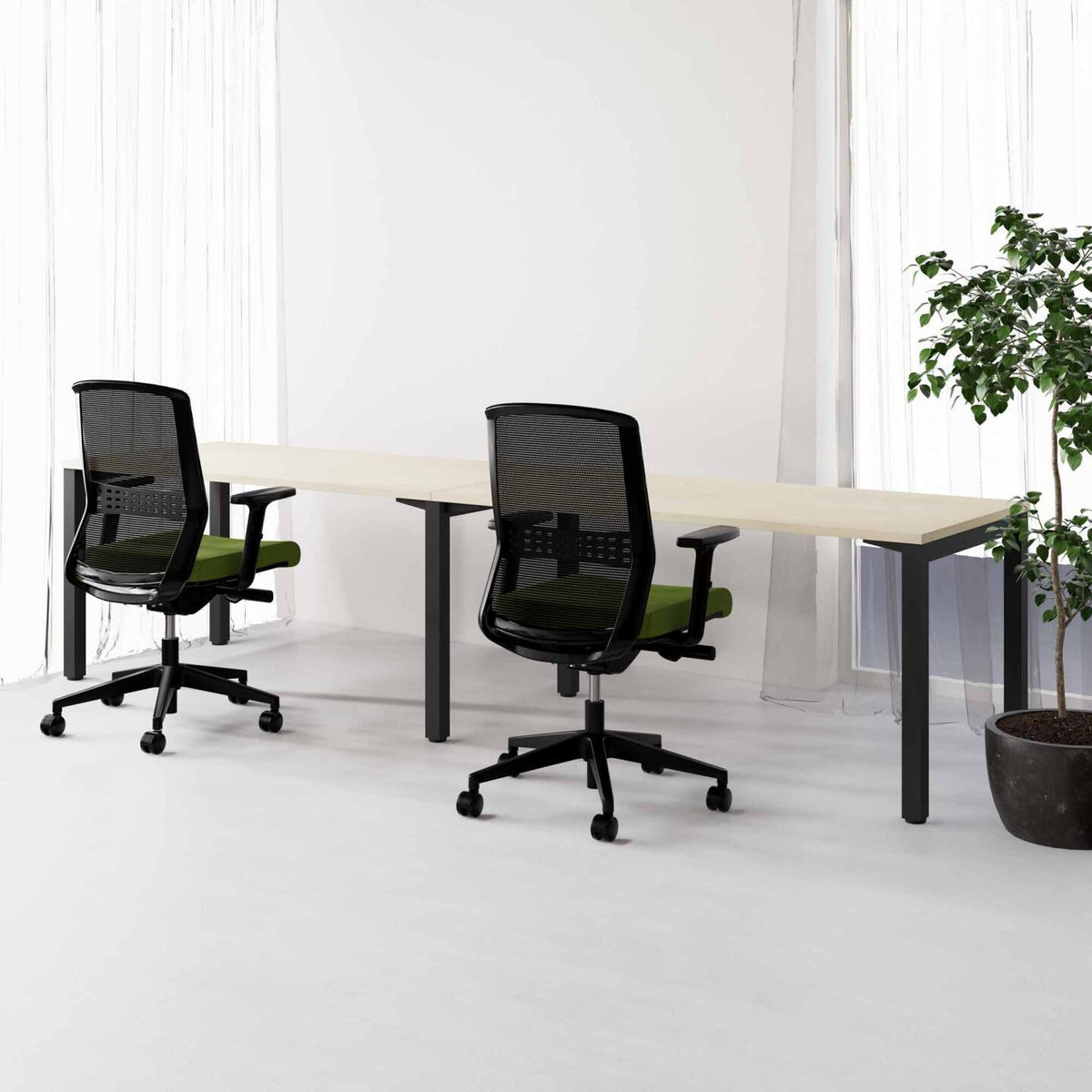 Axis 2-User Single-Sided Workstation - alternate view, size or finish; optional items may be shown