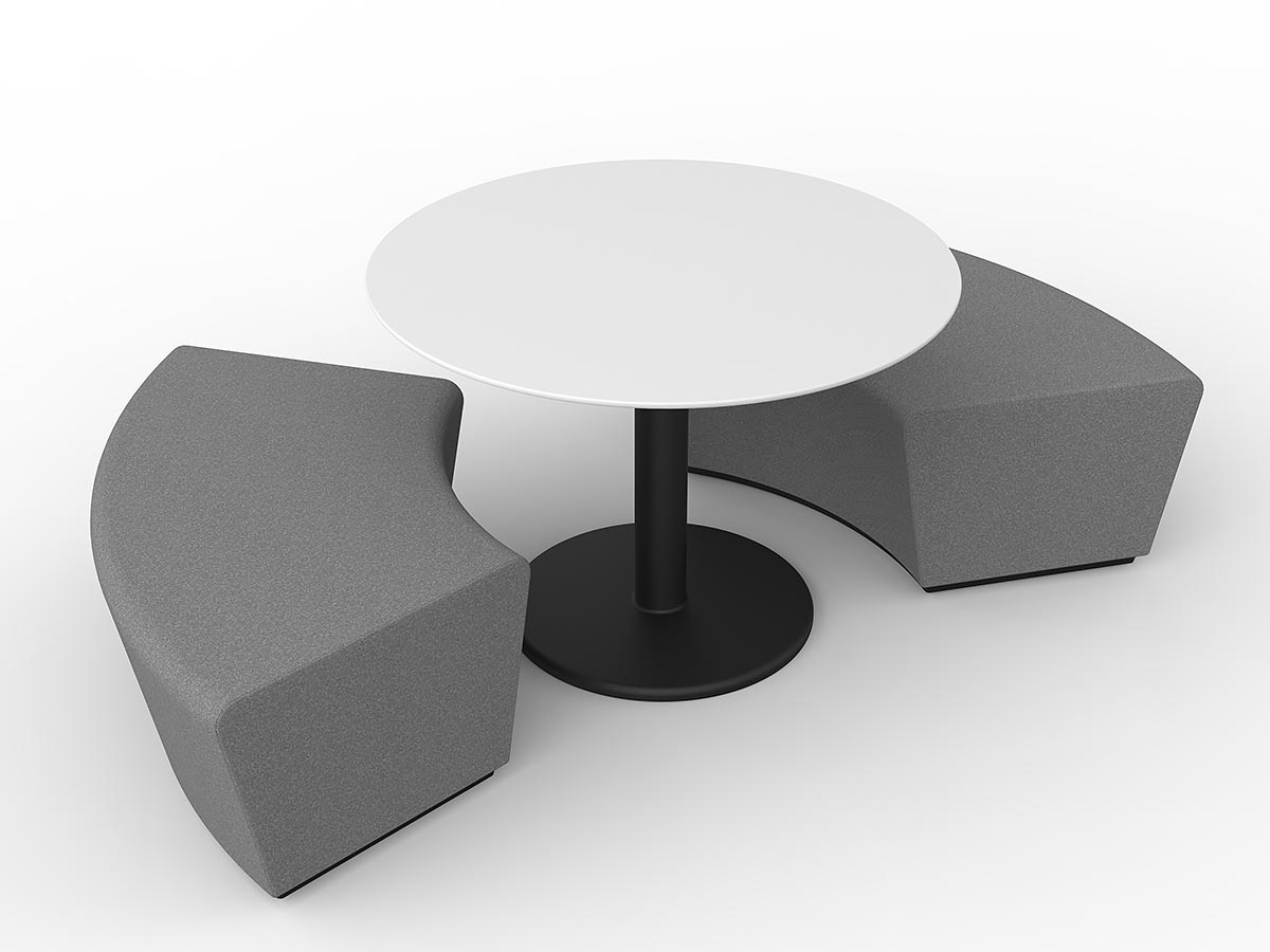 Motion Loop Curved 60° Lounge - alternate view or finish; optional furnishings may be shown