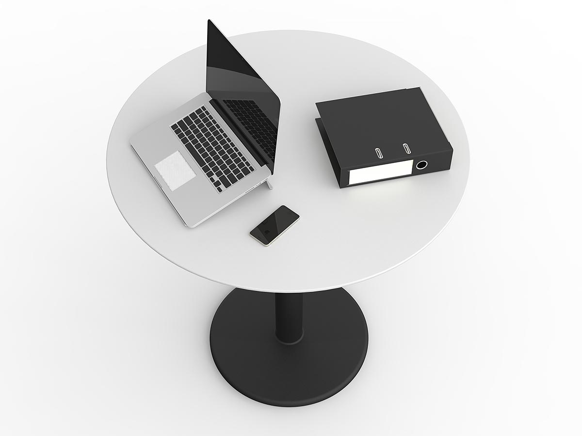 Motion Round Table - 1050mm High - alternate view or finish; optional furnishings may be shown