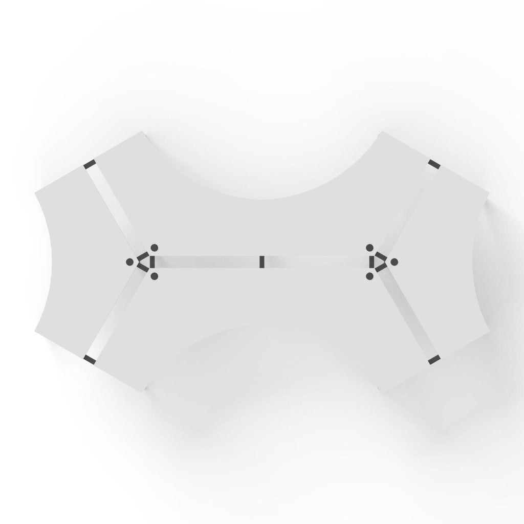 Axis 6-User 120° Workstation - alternate view, size or finish; optional items may be shown